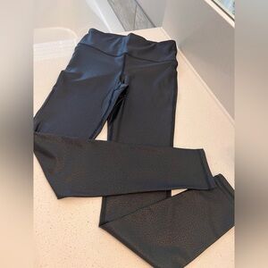 -Black faux leather leggings